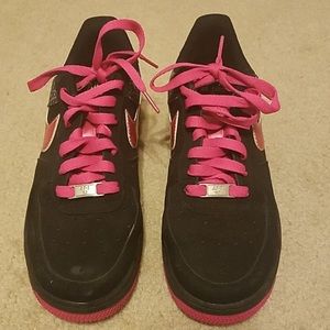 💎Nike Air Force 1s Black & Pink